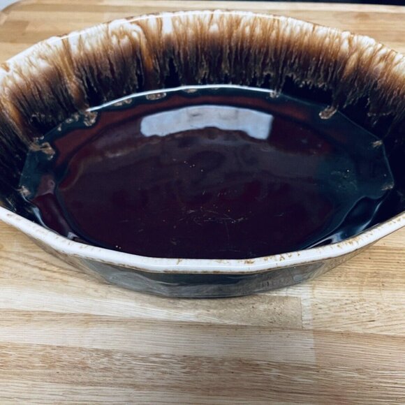 Vintage McCoy Pottery Brown Drip Casserole Dish 9" x 6" x 2.5" #707D - Picture 2 of 9